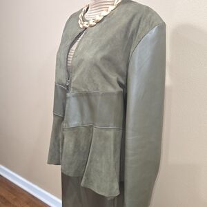 Elegant Olive Green Women's Skirt Set